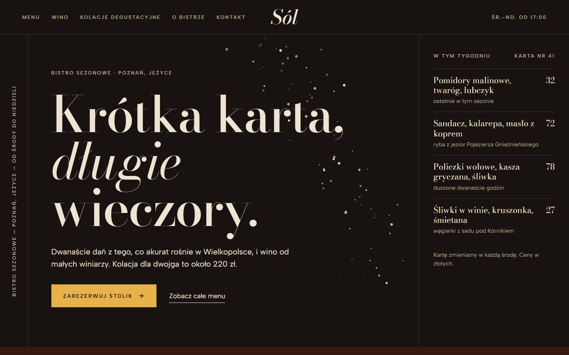 Przykładowa strona: Sól, bistro